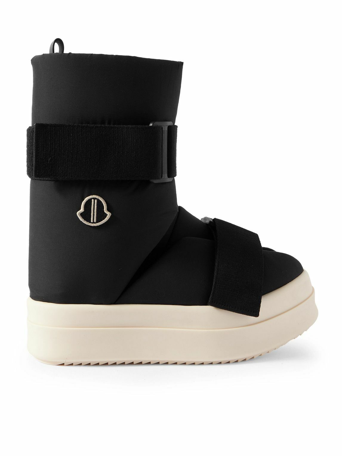 Rick Owens x Moncler Logo-Appliqué Padded Shell Boots Moncler x Rick Owens Black Leather Amber Snow Boots Size 43  main image 3