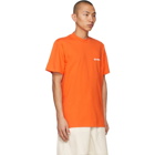 Sunnei Orange and White Mini Logo T-Shirt