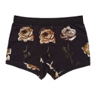 Dolce and Gabbana Black Flower Print Boxers