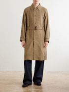 Polo Ralph Lauren - Houndstooth Wool, Silk and Linen-Blend Coat - Neutrals