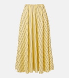 Staud Milano striped cotton maxi skirt