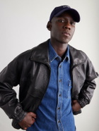 SAINT LAURENT - Logo-Embroidered Cotton-Gabardine Cap - Blue