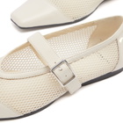 Vagabond Shoemakers Women's Wiolette Buckle Ballet Shoe in Mesh in Off White