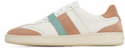 Salvatore Ferragamo White & Pink Garda Low Sneakers