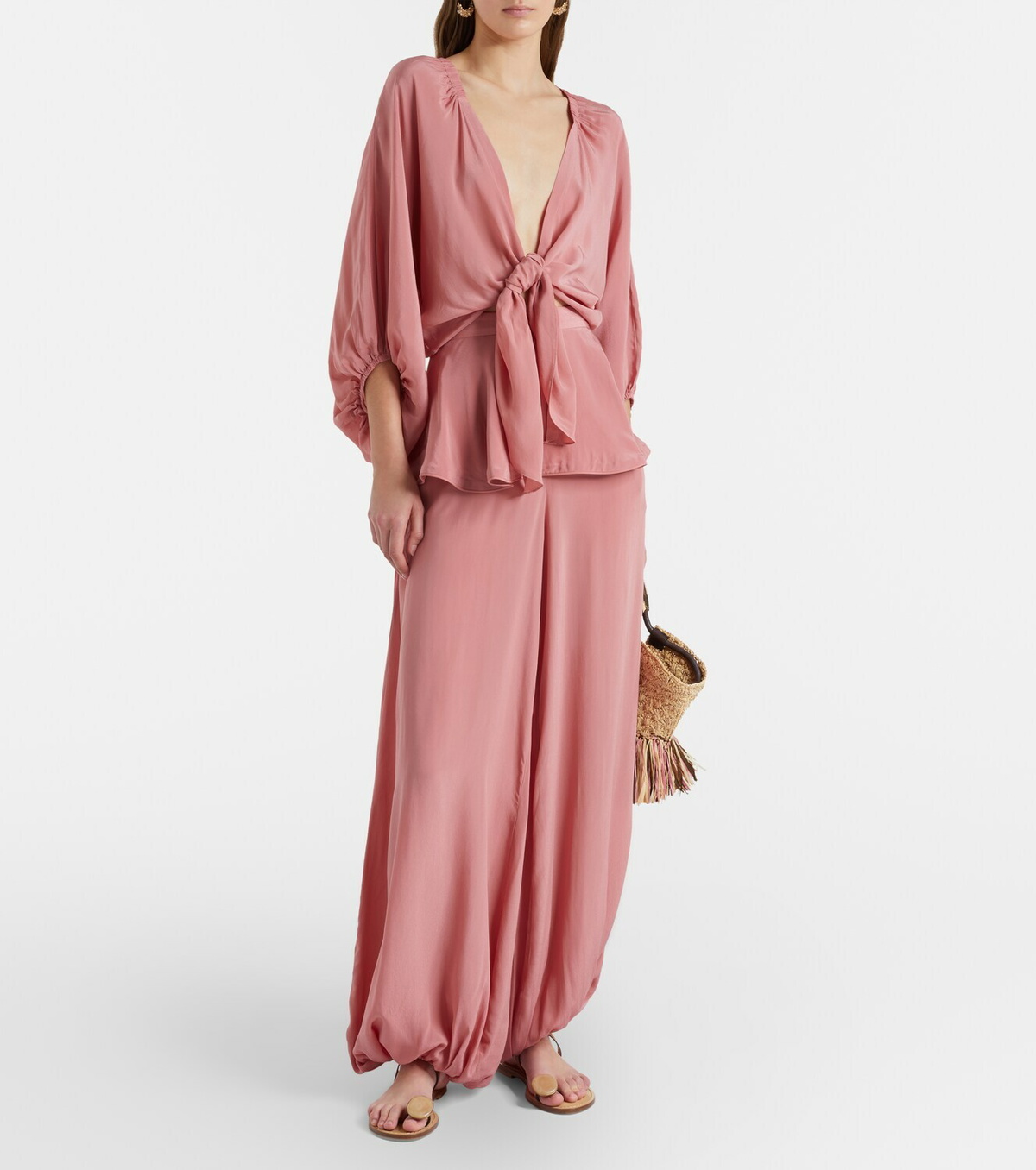 Adriana Degreas Solid Peplum balloon pants