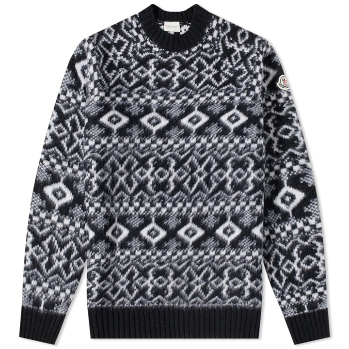 Photo: Moncler Men's Fairisle Crew Knit in Black/White