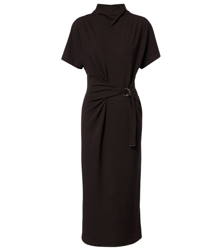 Photo: Brunello Cucinelli Gathered jersey midi dress