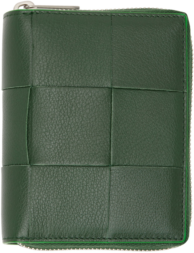 Photo: Bottega Veneta Green Zip Around Wallet