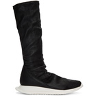 Rick Owens Black Oblique Sock High-Top Sneakers