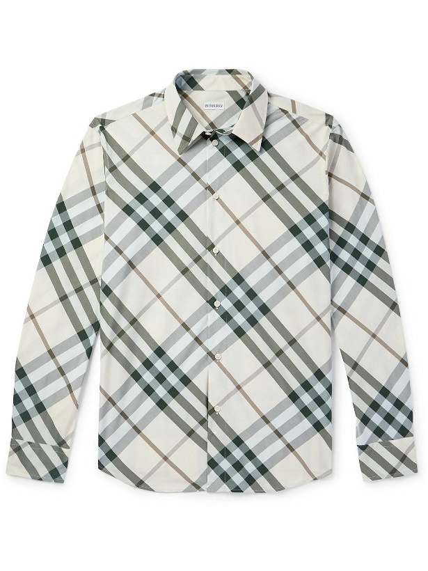 Photo: Burberry - Checked Cotton-Poplin Shirt - Neutrals