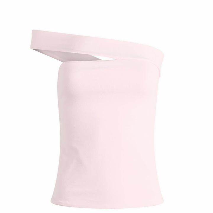 Photo: SKIMS Women's Cotton Jersey One Shoulder Top in Cherry Blossom