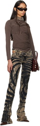 Masha Popova Brown 'Stuck In Bra' T-Shirt