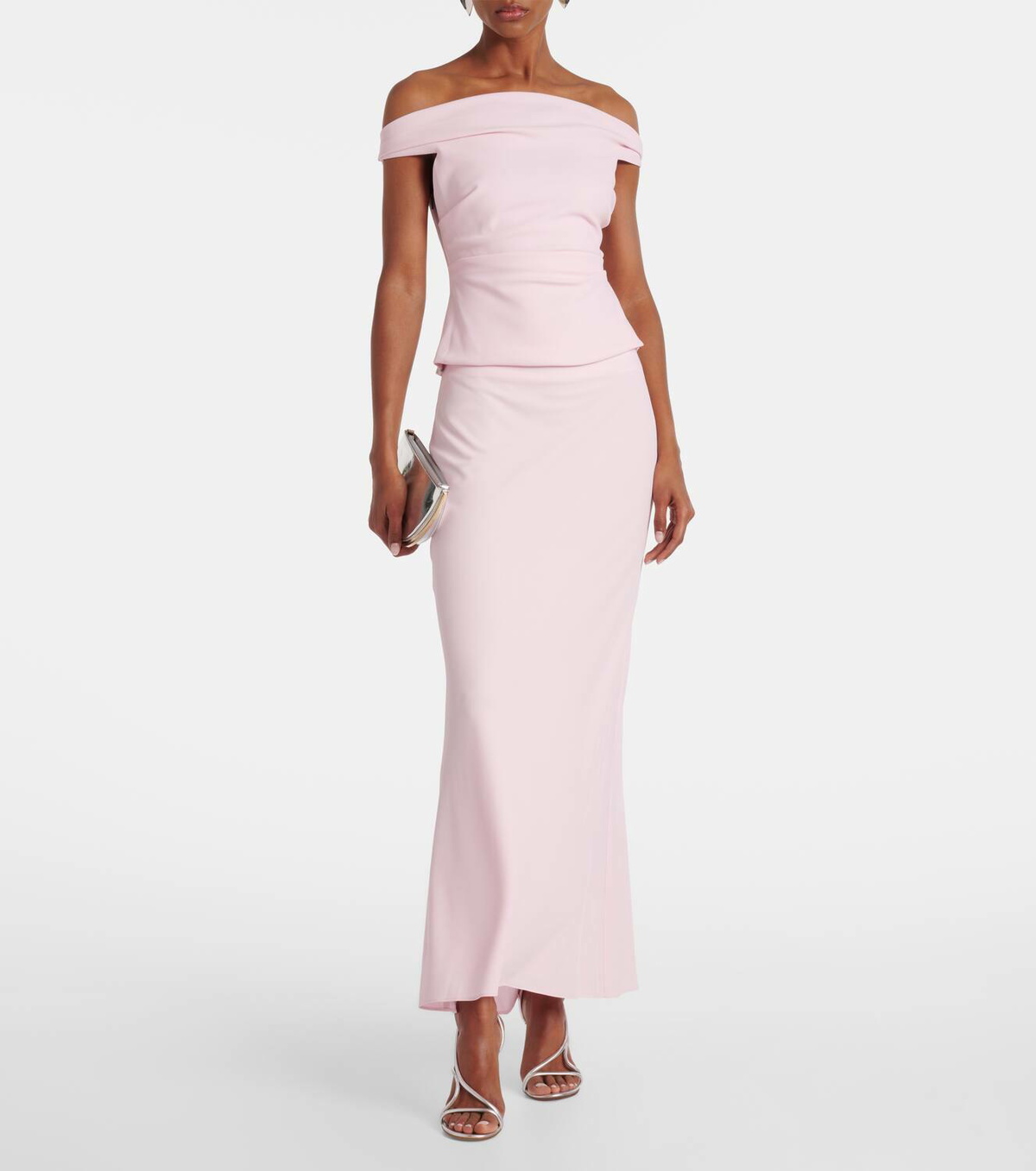 The Sei Draped off-shoulder crêpe corset