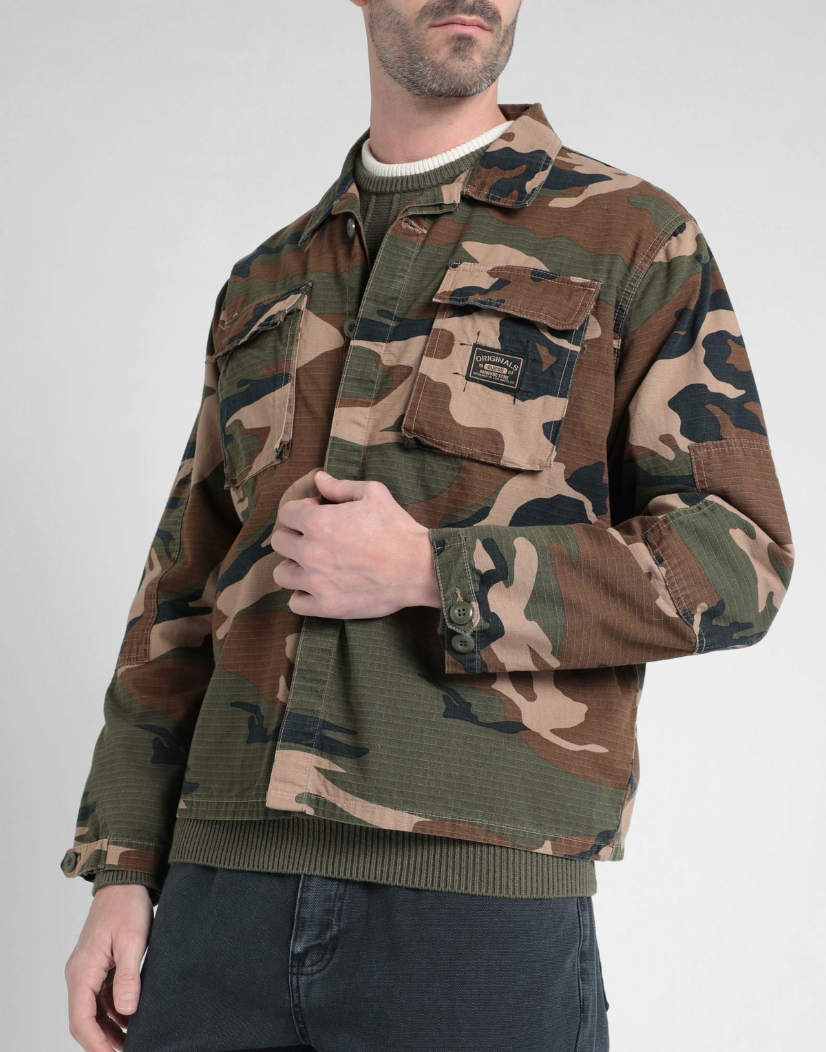 Guess Mens Shirt Military in Green