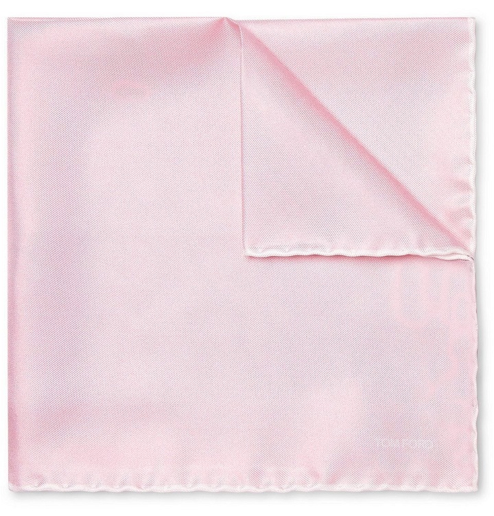 Photo: TOM FORD - Contrast-Tipped Silk-Twill Pocket Square - Men - Pink