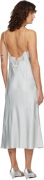 Róhe Blue Silk Lace Slip Midi Dress