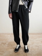 CELINE - Tapered Logo-Embroidered Cotton Sweatpants - Black