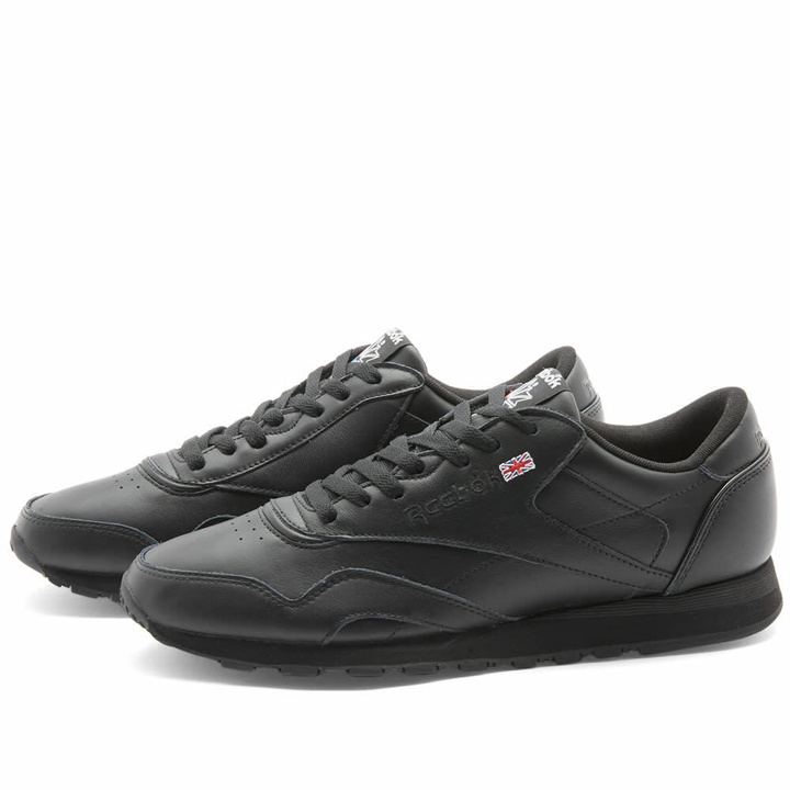 Photo: Reebok Men's Classic Leather Plus Sneakers in Black/White/Vector Red