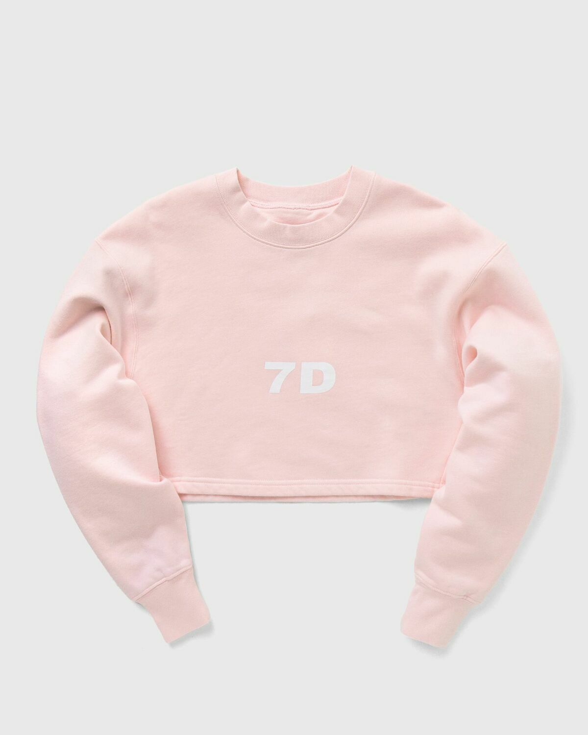 7 Days Active  Monday Cropped Crewneck Pink Sweatshirts