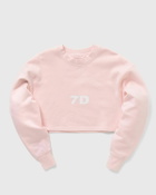 7 Days Active  Monday Cropped Crewneck Pink Sweatshirts