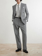 TOM FORD - Straight-Leg Sequin-Detailed Houndstooth Wool-Blend Suit Trousers - Black