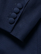 AMI PARIS - Double-Breasted Cotton-Twill Suit Jacket - Blue