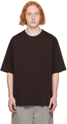 Juun.J Brown Embroidered-Logo T-Shirt