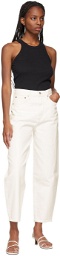AGOLDE White Tapered Balloon Curved Ultra High Jeans