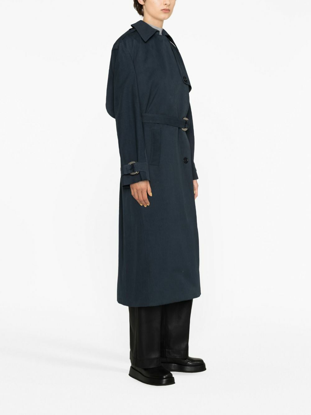 Sinead O'Dwyer Blue Cotton Drill Trench Coat