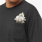 3.Paradis Men's Long Sleeve Flowers T-Shirt in Black