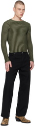 Eckhaus Latta Green Fluted Sweater