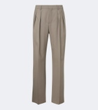 Saint Laurent Pleated wool and mohair straight pants