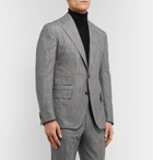 De Petrillo - Grey Prince of Wales Checked Virgin Wool Suit Jacket - Gray