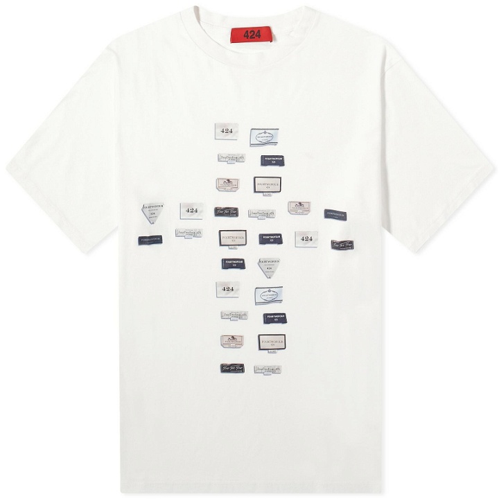 Photo: 424 Men's Cross Logo T-Shirt in White
