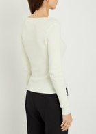 Chloe Logo-appliquéd Cotton Henley top Off White
