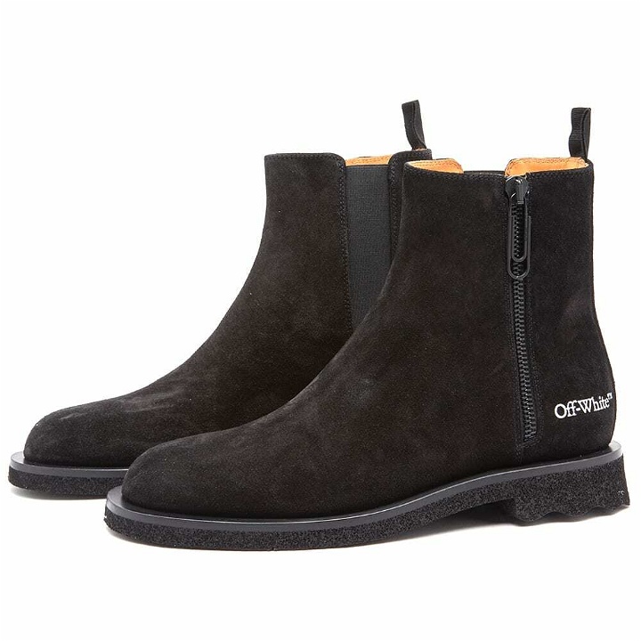 Photo: Off-White Men's Suede Chelsea Boot in Black