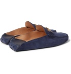 Tod's - Gommino Collapsible-Heel Nubuck and Leather Driving Shoes - Navy