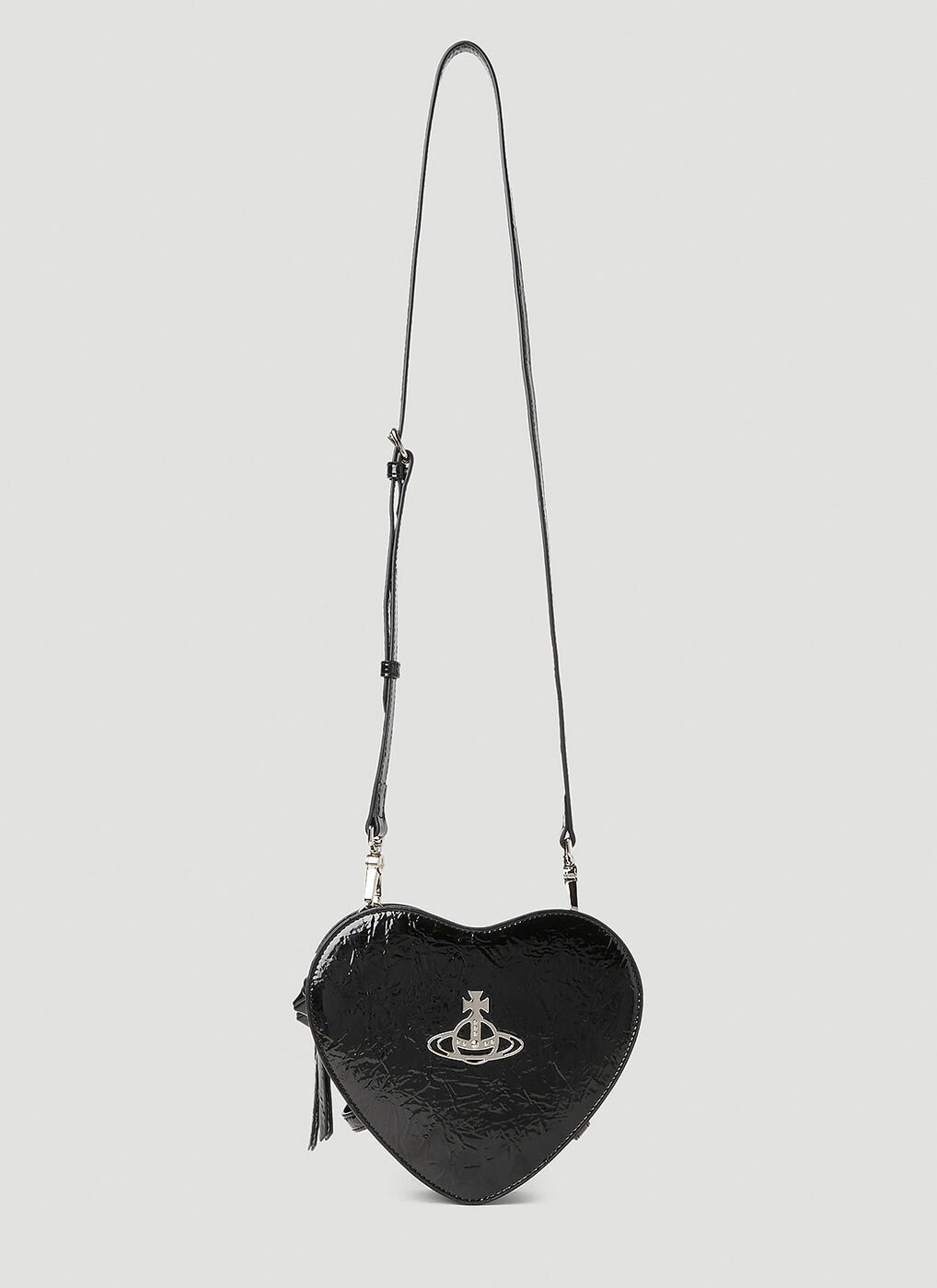 Vivienne Westwood Louise Heart Faux Leather Crossbody Bag in Black