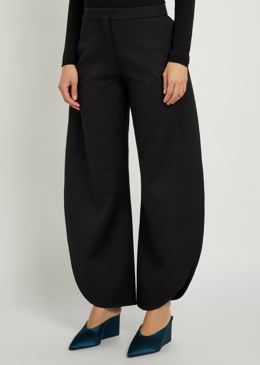 Alaïa Petal Sculpted Wool Trousers Black