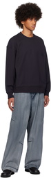 WOOYOUNGMI Navy 3D Flower Back Logo Sweatshirt