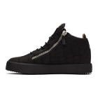 Giuseppe Zanotti Black Croc Kriss High-Top Sneakers