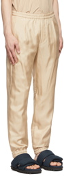 Dries Van Noten Beige Silk & Cotton Trousers