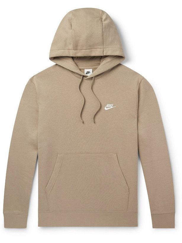 Photo: Nike - NSW Logo-Embroidered Cotton-Blend Jersey Hoodie - Neutrals