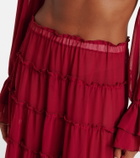 Bananhot Elma tiered semi-sheer maxi skirt