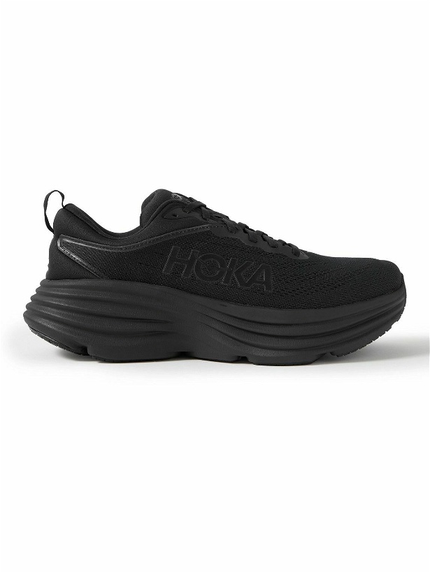 Photo: Hoka One One - Bondi 8 Wide-Fit Rubber-Trimmed Mesh Running Sneakers - Black