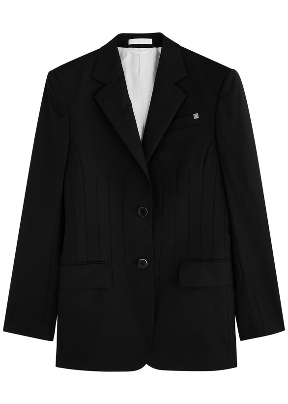 Photo: Helmut Lang Darted Wool Blazer Black