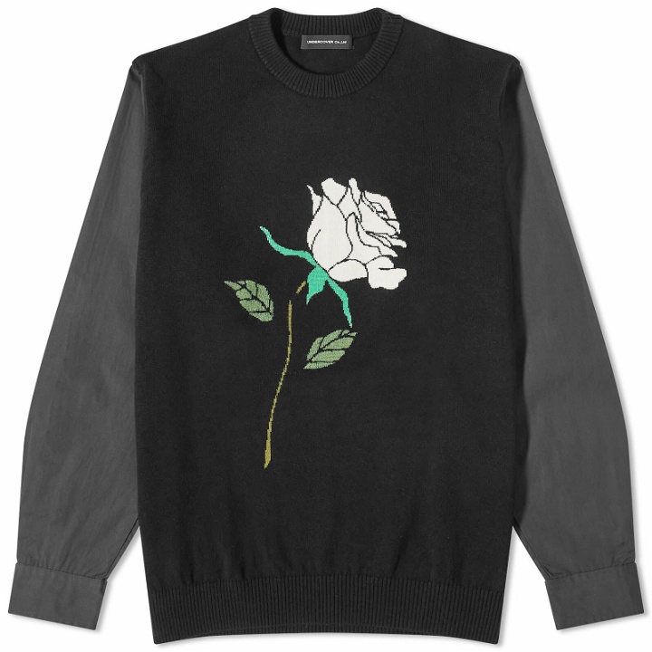 Photo: Undercover Men's Rose Cashmere Crew Knit in Black