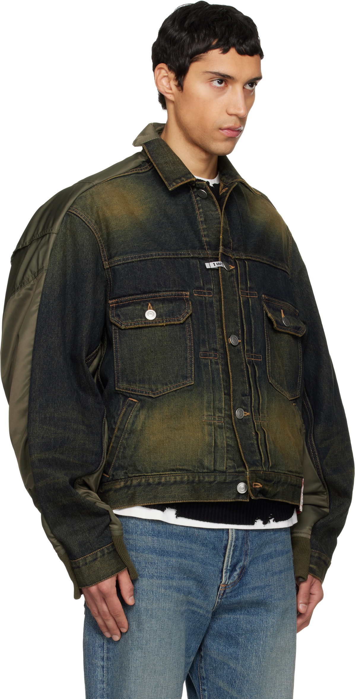 Maison MIHARA YASUHIRO Khaki & Navy Front Back Combined Denim Jacket