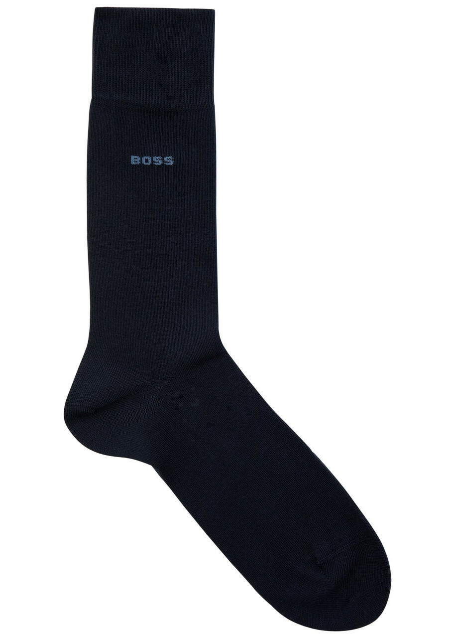Boss Patterned Cotton-blend Socks set of two Navy