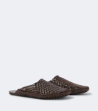 The Row Woven leather slip-on shoes